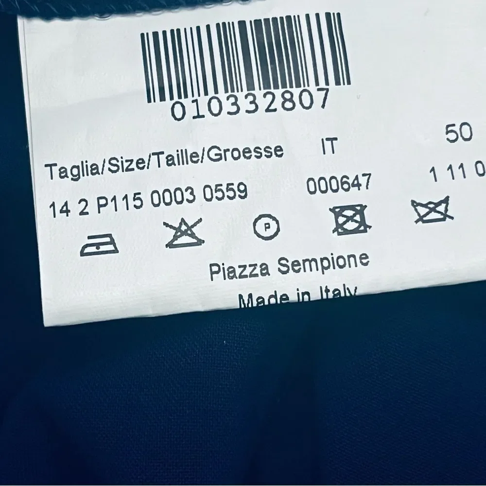 Piazza Sempione Italian Brigirre Virgin Wool Crop Dress Pants Blue